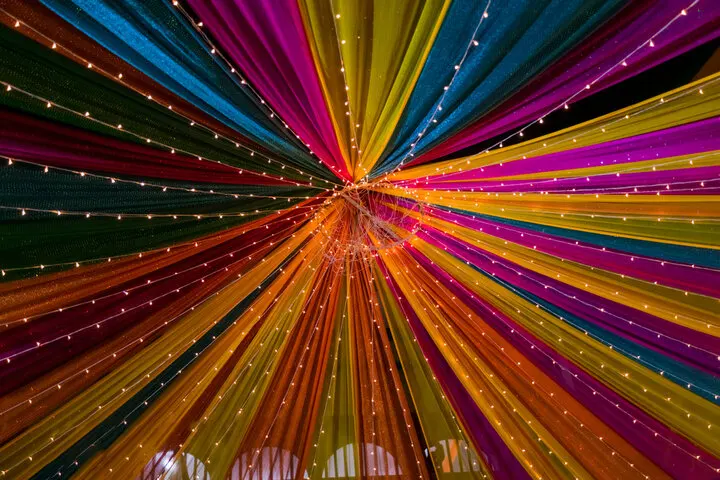 colorful wedding ceiling